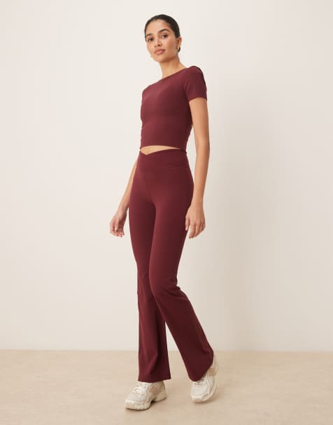 Tala wrap high waisted yoga pants in wine - view 1