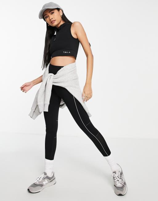 TALA Zahara medium support zip-up sports bra in khaki exclusive to ASOS, 4 of 4