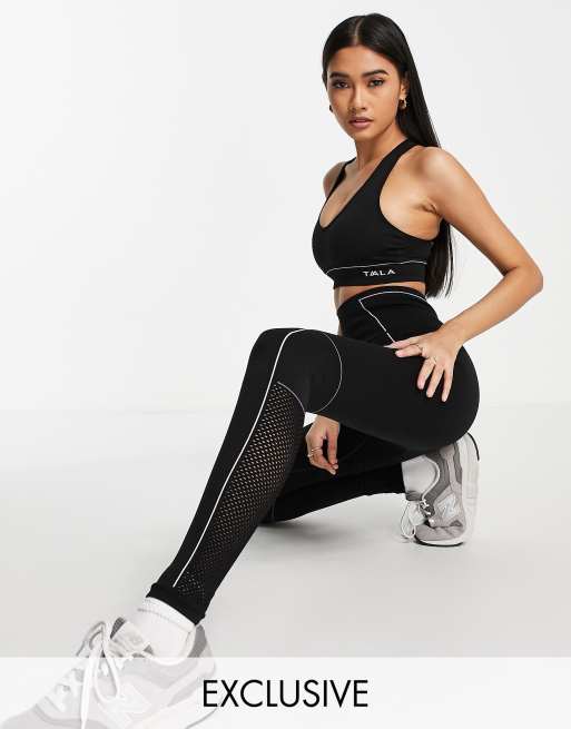 TALA Zinnia high waisted contrast leggings in black exclusive to ASOS 