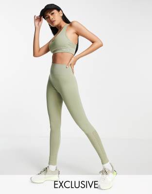 TALA Zinnia high waisted mesh leggings in khaki exclusive to ASOS - ASOS Price Checker