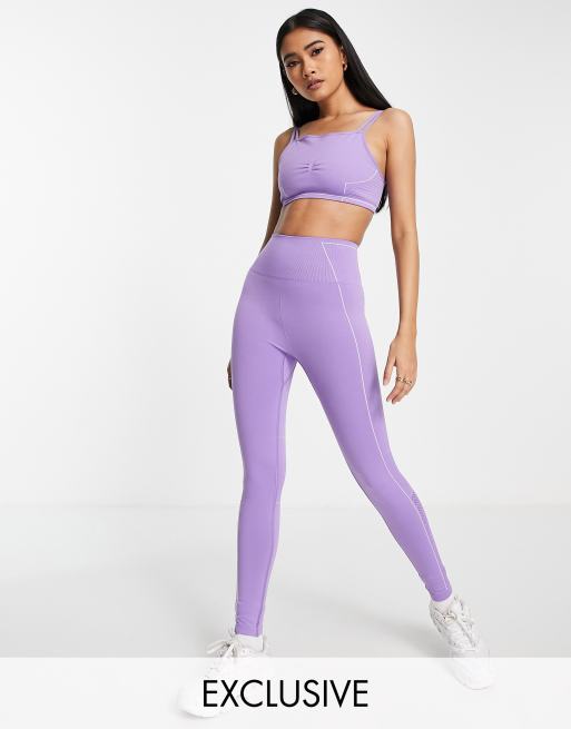 TALA - Bandeau-sport bh met lichte ondersteuning en dubbele bandjes in  paars, exclusief bij ASOS