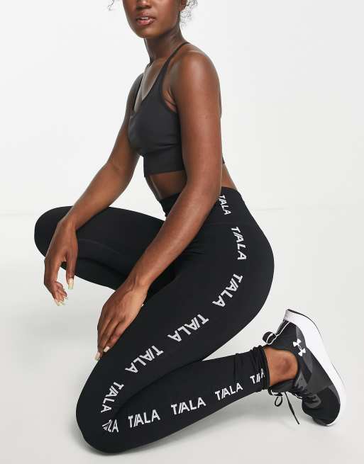 TALA - Zinnia - Sorte sømløse leggings med logo 