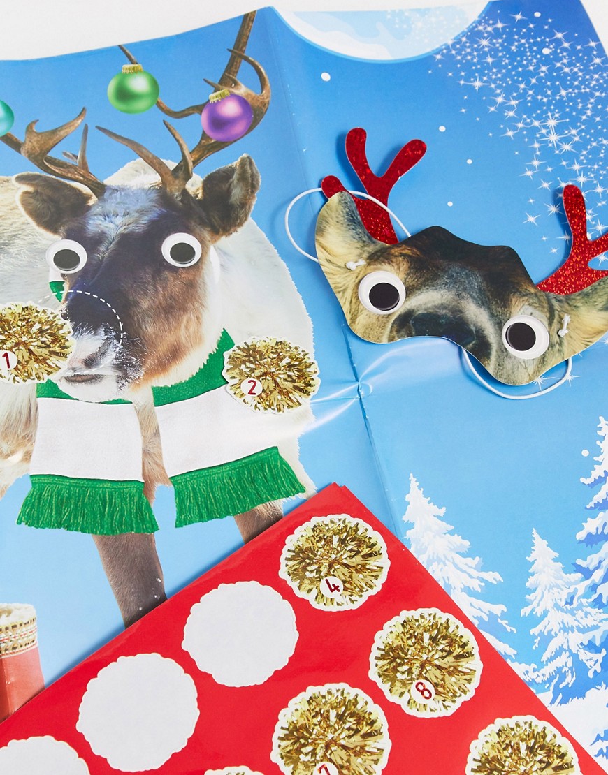 Talking Tables - Kerstmis - Pin the nose on the reindeer, spel-Rood