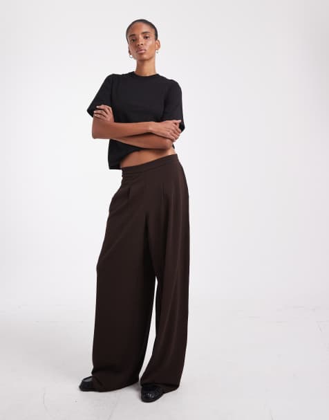 Tall pantalones de sastre en marrón chocolate - view 1