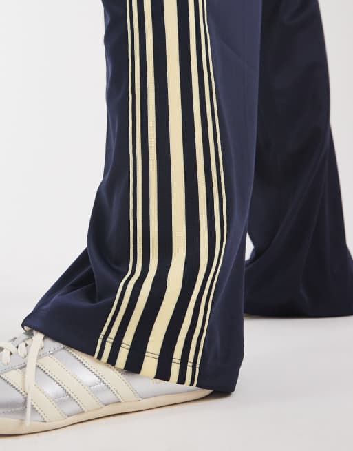 Tall pantaloni satinati a gamba larga con banda laterale navy, 4 di 5
