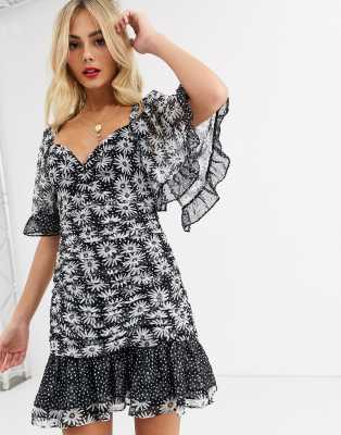 talulah vintage floral mini dress