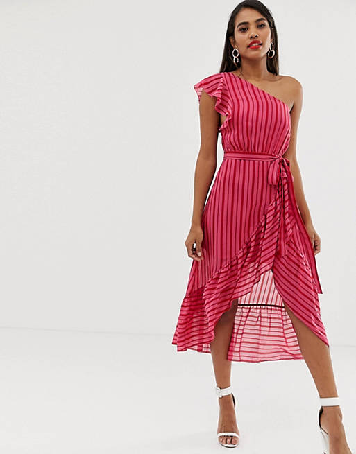 Talulah Candy stripe one shoulder midi dress | ASOS
