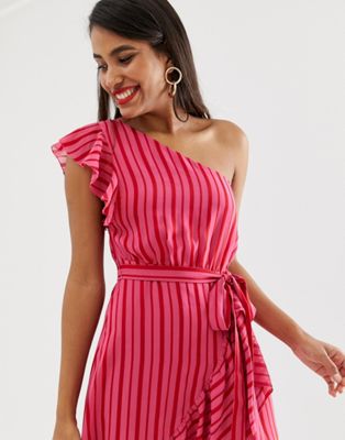Anetta Midi Dress In Pleated Hot Pink Satin – St Frock