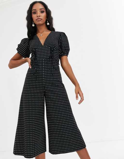 Polka dot cheap cropped jumpsuit