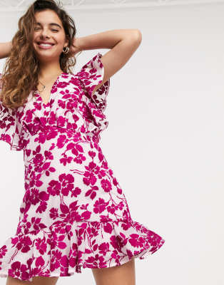 Talulah Les Saison Floral Mini Dress In Cocktails Carnation pink ModeSens