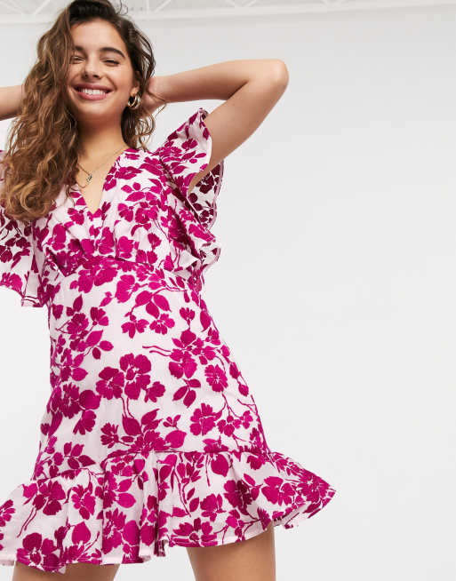 Talulah les saison floral mini dress in cocktails carnation