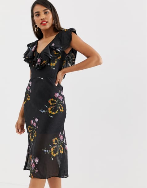 Talulah Lullaby Floral Ruffle Midi Dress