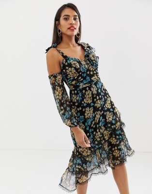 talulah bouquet midi dress