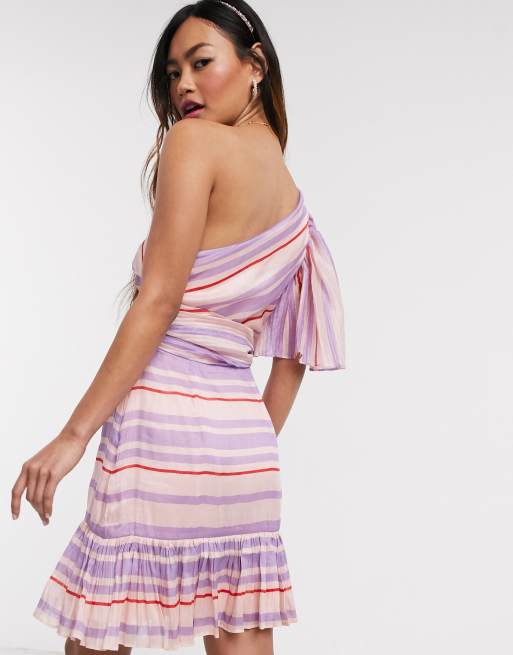 Talulah We Found Love stripe one shoulder mini dress in sweet