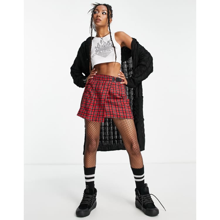 Long plaid skirt 90s sale