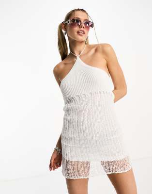 Tammy Girl 90s open knit halter neck mini dress - ASOS Price Checker