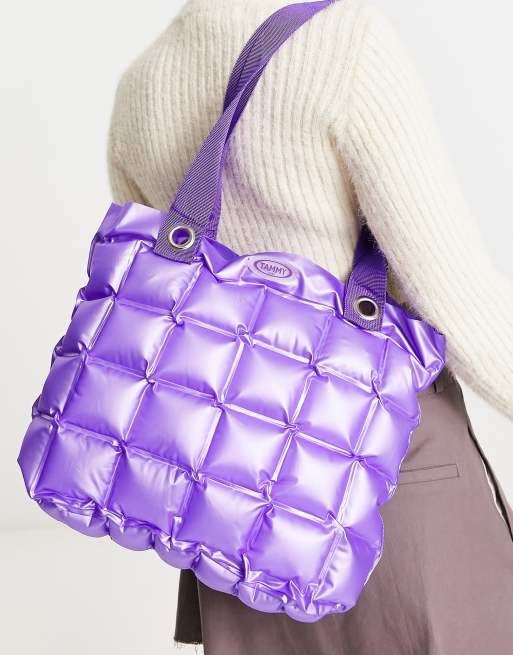 Tammy Girl – Aufblasbare Tragetasche mit Blasendesign in Lila