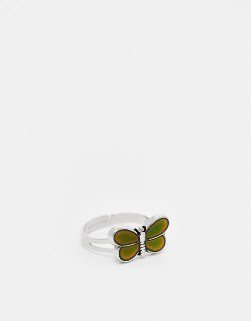 Tammy Girl - Bague d'humeur en forme de papillon - Argenté