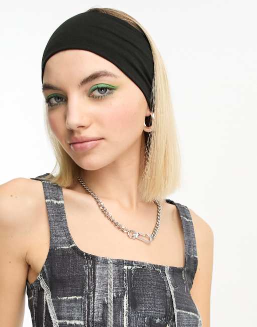 Bandeau Large Champs Sports Vintage – Noir/vert/blanc – Coton NOS – Neuf Avec étiquettes