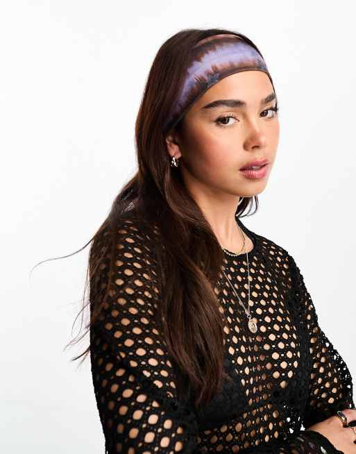 Tammy Girl - Bandeau tie-dye fleuri - Violet et marron, 4 de 4