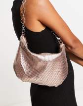 ASOS DESIGN shoulder bag with large disc sequins in gold