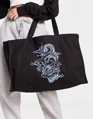 Tammy Girl dragon embroidered tote bag in black - ASOS Price Checker