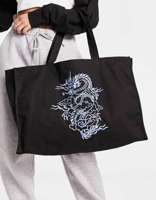 Black cheap embroidered bag