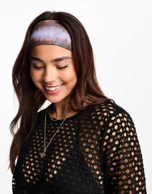 Tammy Girl Tammy Girl floral tie dye headband in purple & brown-Multi