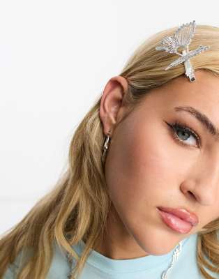 Glamour Girlz Haarreif – Glitzernd, Silber Mit Kunstperlen & Kristall-Sternen, Großer Schmuck Für Damen
