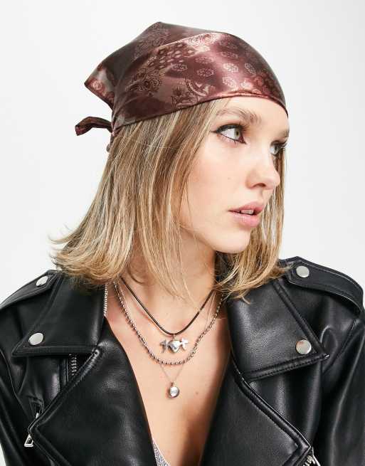 Tammy Girl - Hoofddoek met Paisley motief in bruin