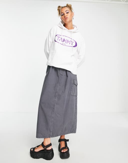 Tammy Girl oversized hoodie in white with sparkly logo, 2 of 4