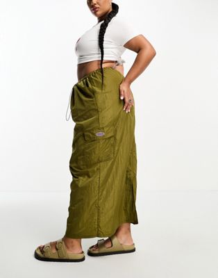 Tammy Girl Plus maxi parachute skirt in khaki - ASOS Price Checker