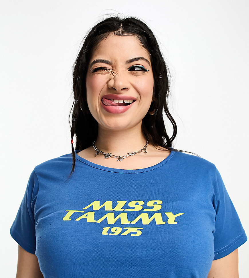 Tammy Girl Plus t-shirt with miss tammy 1975 graphic in blue