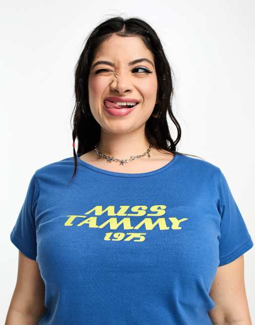 Tammy Girl Plus t-shirt with miss tammy 1975 graphic in blue