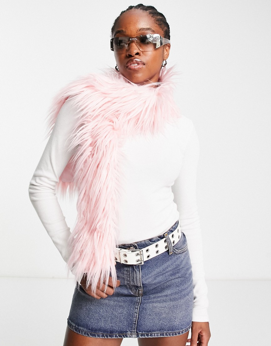 Tammy Girl scarf in pink faux fur-Black