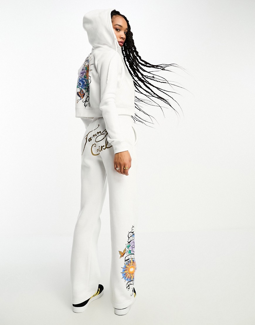 Tammy Girl tracksuit pants co-ord with graphic in white