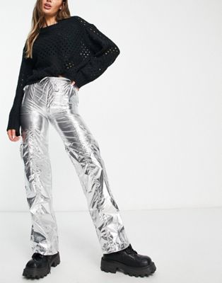 Tammy Girl Y2K parachute trousers in shiny silver - ASOS Price Checker
