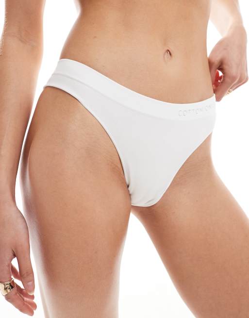 Tanga blanco de talle alto sin costuras de Cotton On, 3 de 4
