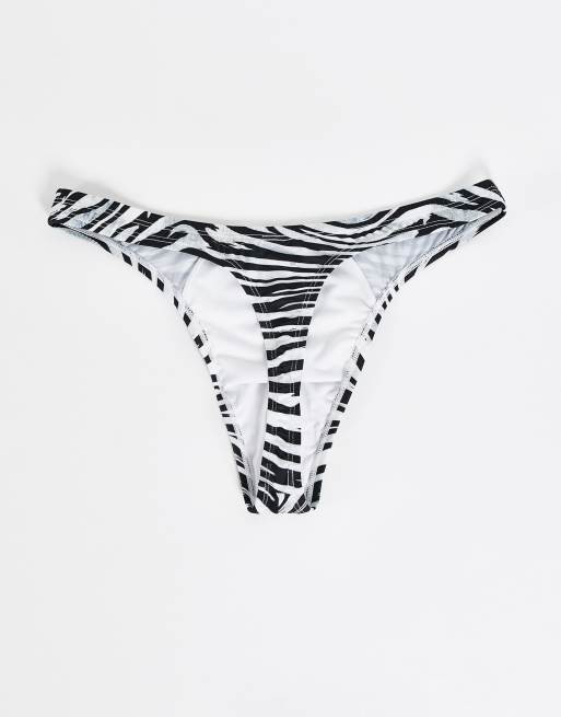 Tanga con estampado de cebra de tejido ajustado de ASOS DESIGN, 2 de 4