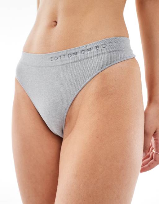 Tanga gris de talle alto sin costuras de Cotton On, 3 de 4