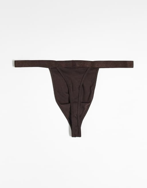 Tanga marrón oscuro anudados a los laterales de ASOS DESIGN, 2 de 4