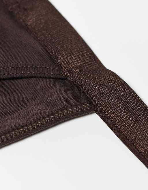 Tanga marrón oscuro anudados a los laterales de ASOS DESIGN, 3 de 4