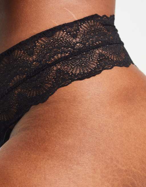 Tanga negro con cinturilla ancha Rosie de ASOS DESIGN Curve, 3 de 4