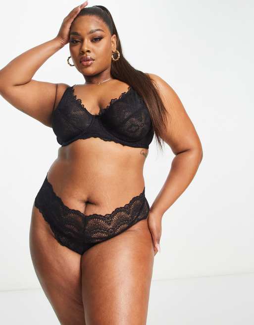 Tanga negro con cinturilla ancha Rosie de ASOS DESIGN Curve, 4 de 4