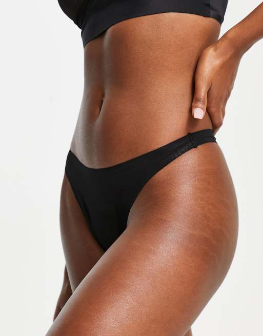Tanga negro minimalista de malla Piper de ASOS DESIGN
