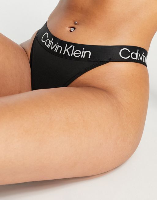 Calvin Klein Ropa interior para mujer, estructura moderna, algodón, pierna  alta, tanga, calzoncillos, Negro001 : Ropa, Zapatos y Joyería 
