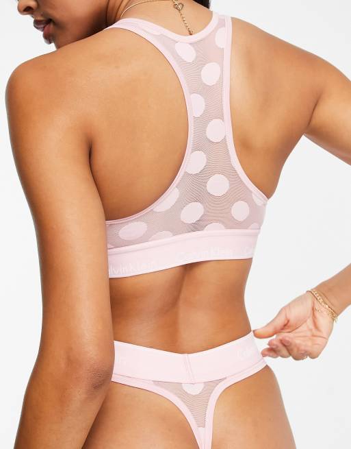 Tanga rosa concha con diseño de lunares de algodón Modern Cotton de Calvin Klein, 2 de 4
