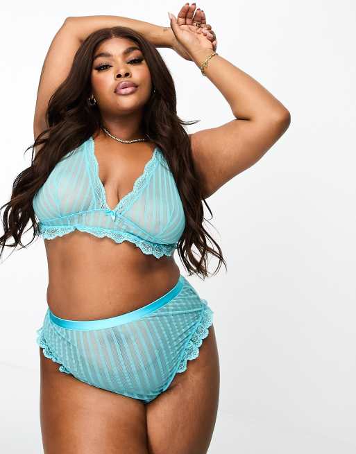 Tanga turquesa de talle alto Brooke de ASOS DESIGN Curve, 2 de 4