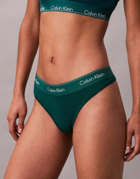Tanga verde bosque Icon Cotton Modal de Calvin Klein - view 1