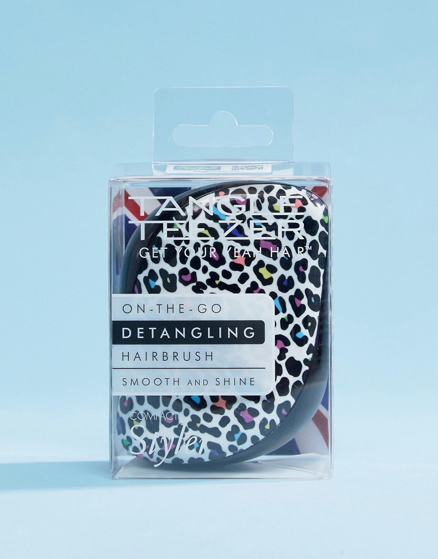 Tangle Teezer – Leopardmönstrad, kompakt stylingborste-Flerfärgad